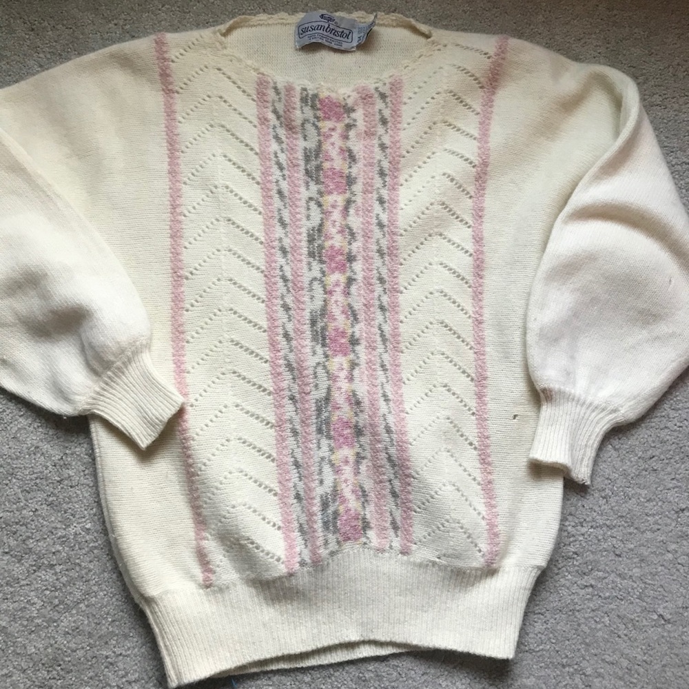 Delicate hand knit vintage sweater